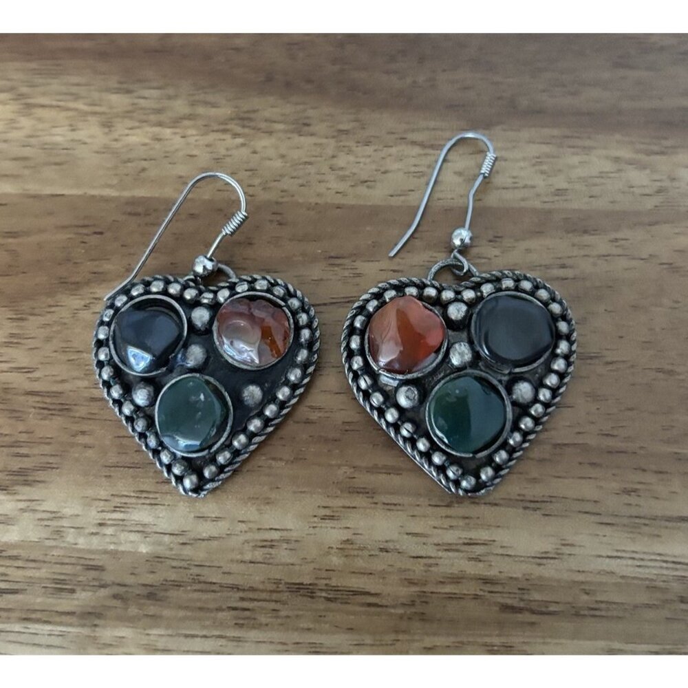 Vintage Heart Earrings (NOT SILVER) Boho Hippie Festival Cottagecore Fairy